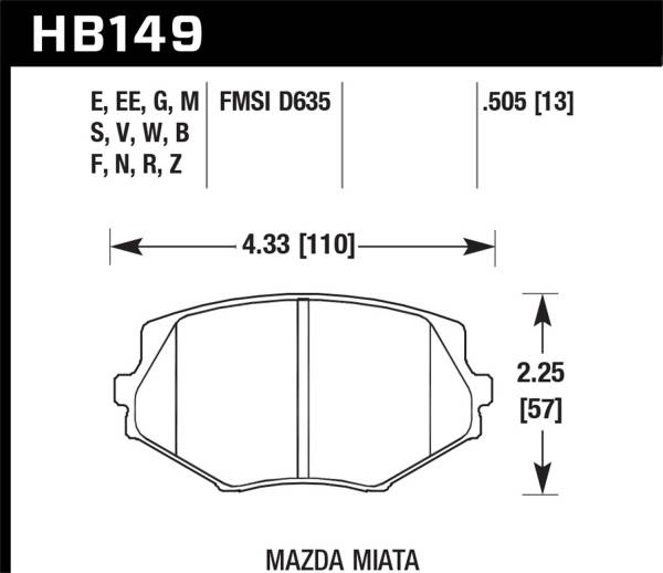 Hawk Performance - Hawk Performance HPS 5.0 Disc Brake Pad HB149B.505