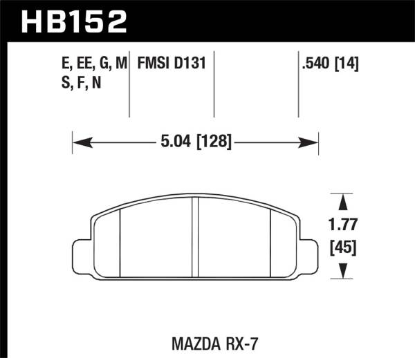 Hawk Performance - Hawk Performance HPS Disc Brake Pad HB152F.540