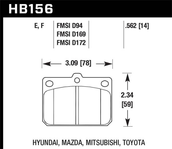 Hawk Performance - Hawk Performance HPS Disc Brake Pad HB156F.562