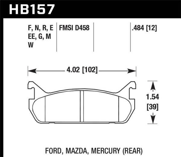 Hawk Performance - Hawk Performance HPS 5.0 Disc Brake Pad HB157B.484