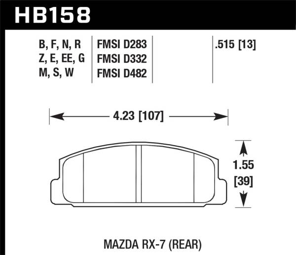 Hawk Performance - Hawk Performance HPS 5.0 Disc Brake Pad HB158B.515