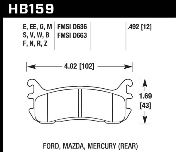 Hawk Performance - Hawk Performance HPS 5.0 Disc Brake Pad HB159B.492