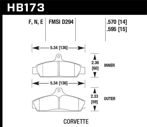 Hawk Performance - Hawk Performance HPS 5.0 Disc Brake Pad HB173B.570