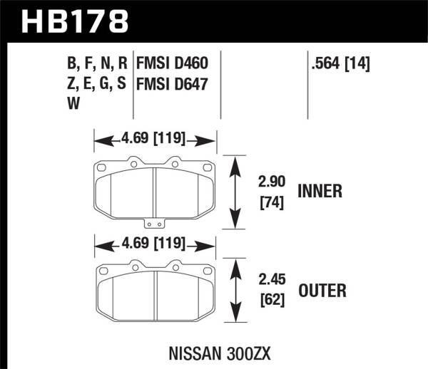 Hawk Performance - Hawk Performance HPS 5.0 Disc Brake Pad HB178B.564