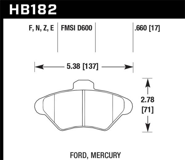 Hawk Performance - Hawk Performance HPS 5.0 Disc Brake Pad HB182B.660