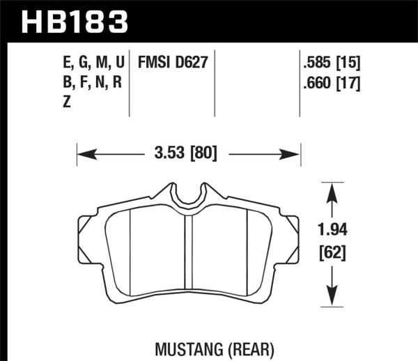 Hawk Performance - Hawk Performance HPS 5.0 Disc Brake Pad HB183B.585