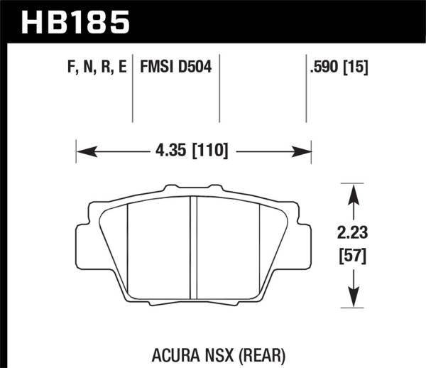 Hawk Performance - Hawk Performance HPS 5.0 Disc Brake Pad HB185B.590