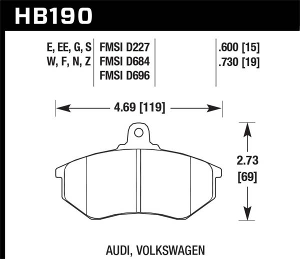 Hawk Performance - Hawk Performance Blue 9012 Disc Brake Pad | HB190E.600