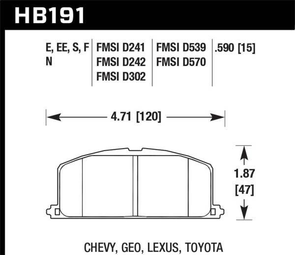 Hawk Performance - Hawk Performance HPS Disc Brake Pad HB191F.590