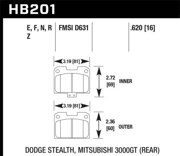 Hawk Performance - Hawk Performance HPS Disc Brake Pad HB201F.620