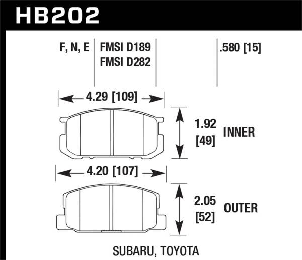 Hawk Performance - Hawk Performance HPS Disc Brake Pad HB202F.580