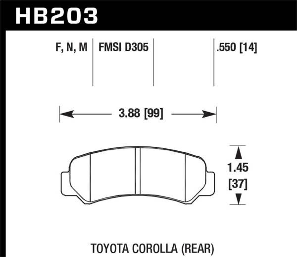 Hawk Performance - Hawk Performance HPS Disc Brake Pad HB203F.550