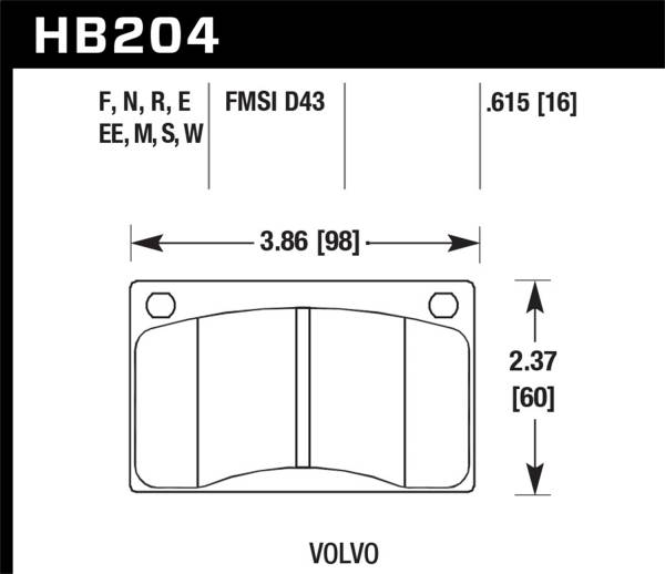 Hawk Performance - Hawk Performance HPS Disc Brake Pad HB204F.615