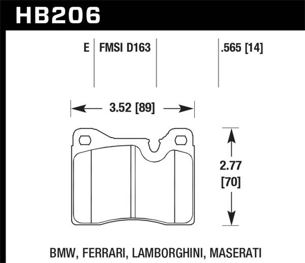 Hawk Performance - Hawk Performance Blue 9012 Disc Brake Pad - HB206E.565