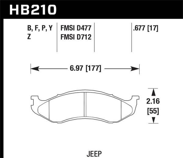 Hawk Performance - Hawk Performance HPS 5.0 Disc Brake Pad HB210B.677