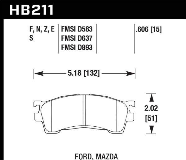 Hawk Performance - Hawk Performance HPS Disc Brake Pad HB211F.606