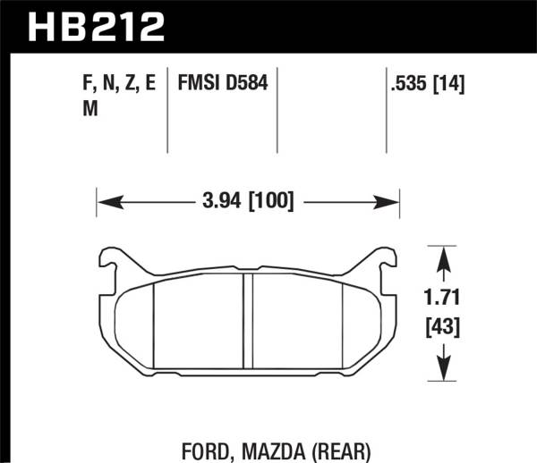 Hawk Performance - Hawk Performance HPS Disc Brake Pad HB212F.535