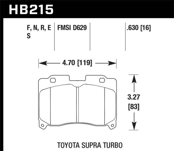 Hawk Performance - Hawk Performance HPS 5.0 Disc Brake Pad HB215B.630