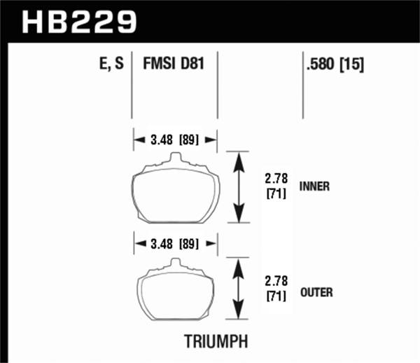 Hawk Performance - Hawk Performance HPS Disc Brake Pad HB229F.580