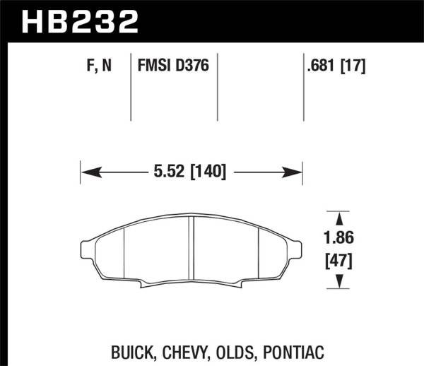 Hawk Performance - Hawk Performance HPS Disc Brake Pad HB232F.681