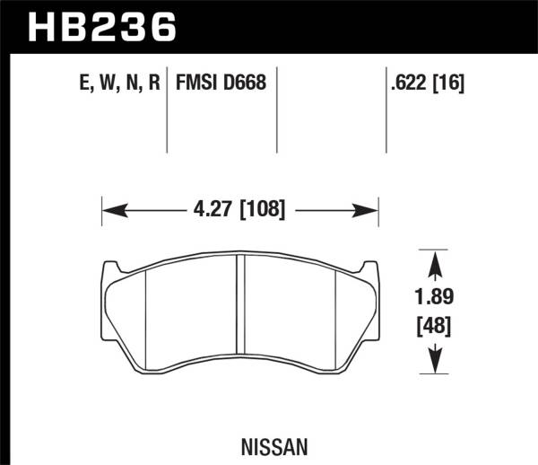 Hawk Performance - Hawk Performance HP Plus Disc Brake Pad HB236N.622