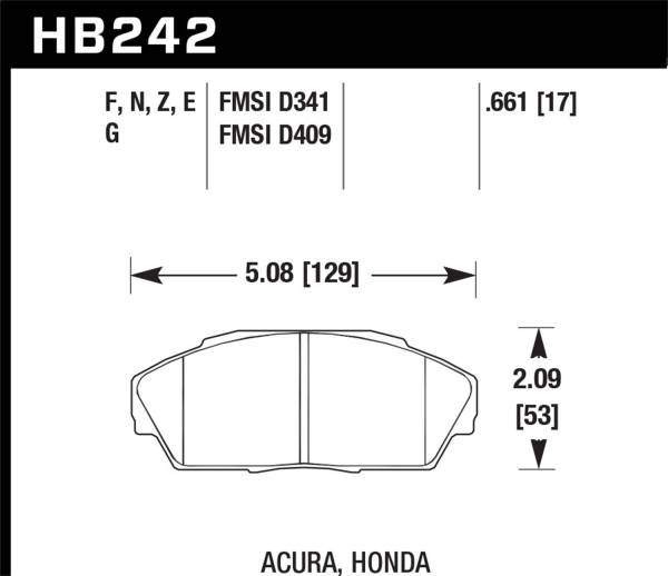 Hawk Performance - Hawk Performance HPS 5.0 Disc Brake Pad HB242B.661