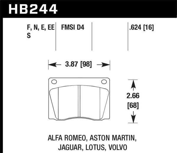 Hawk Performance - Hawk Performance Blue 9012 Front Disc Brake Pad - HB244E.624