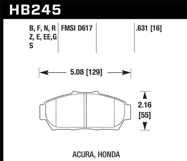 Hawk Performance - Hawk Performance HPS 5.0 Disc Brake Pad HB245B.631