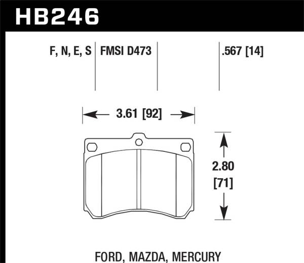 Hawk Performance - Hawk Performance HPS Disc Brake Pad HB246F.567