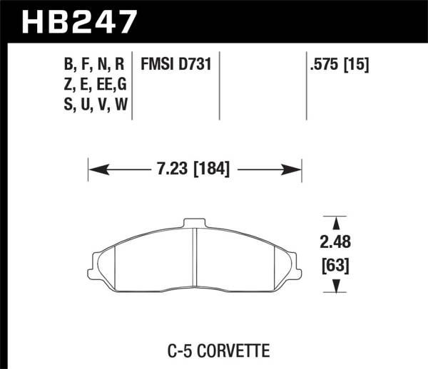 Hawk Performance - Hawk Performance HPS 5.0 Disc Brake Pad HB247B.575