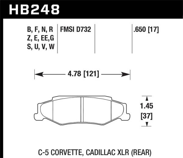 Hawk Performance - Hawk Performance HPS 5.0 Disc Brake Pad HB248B.650