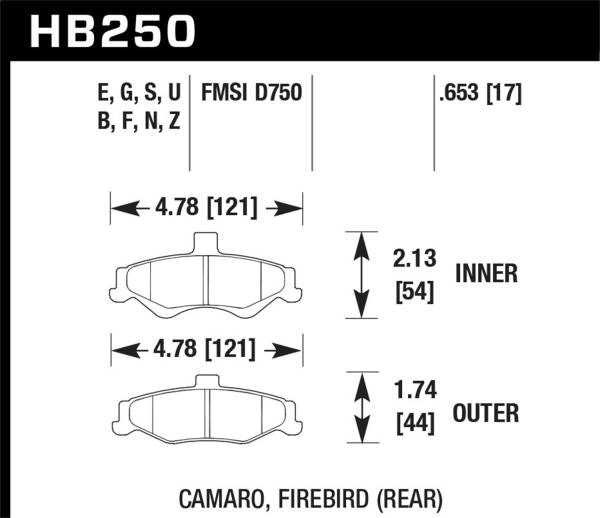 Hawk Performance - Hawk Performance HPS 5.0 Disc Brake Pad HB250B.653