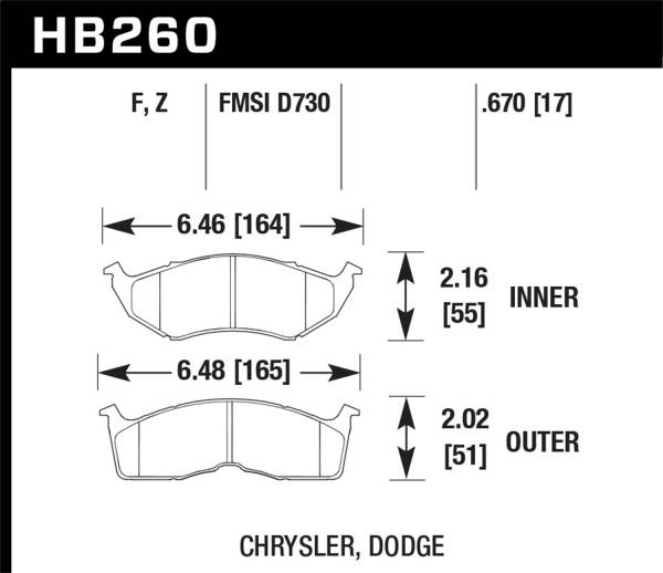 Hawk Performance - Hawk Performance HPS Disc Brake Pad HB260F.670