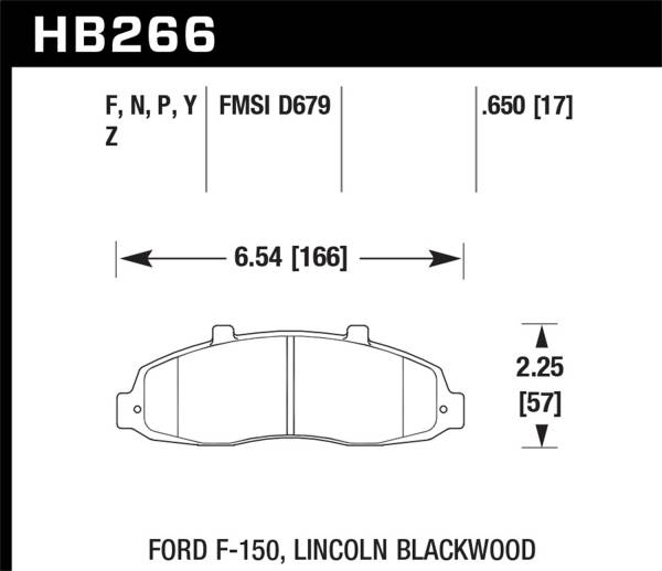 Hawk Performance - Hawk Performance HPS Disc Brake Pad HB266F.650