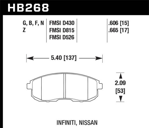 Hawk Performance - Hawk Performance HPS 5.0 Disc Brake Pad HB268B.665