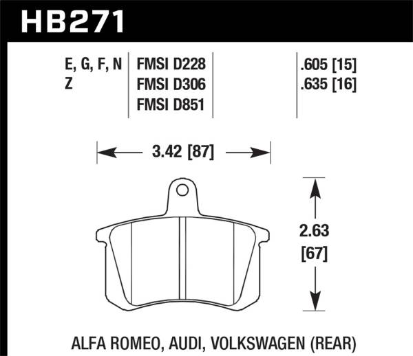 Hawk Performance - Hawk Performance Blue 9012 Disc Brake Pad - HB271E.605