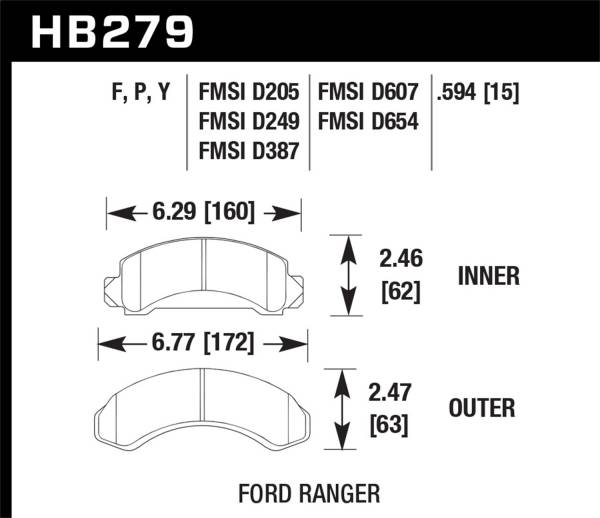 Hawk Performance - Hawk Performance HPS Disc Brake Pad HB279F.594