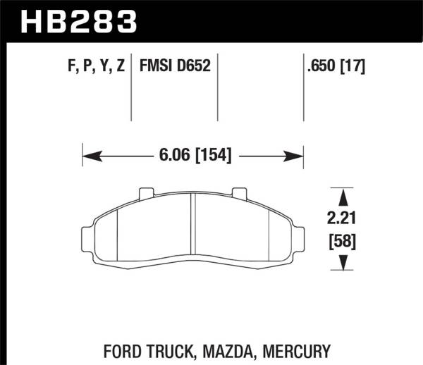 Hawk Performance - Hawk Performance HPS Disc Brake Pad HB283F.650