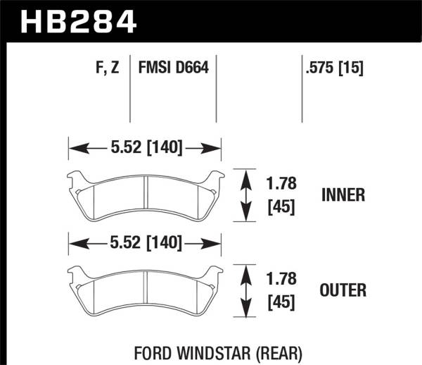 Hawk Performance - Hawk Performance HPS Disc Brake Pad HB284F.575