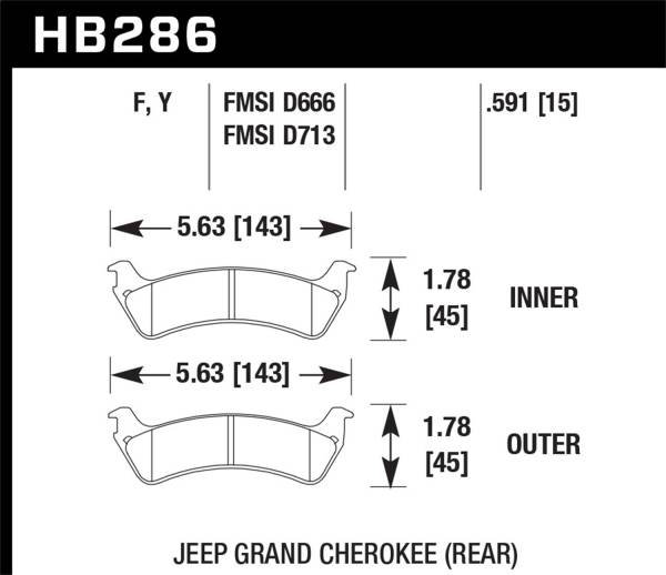 Hawk Performance - Hawk Performance HPS Disc Brake Pad HB286F.591