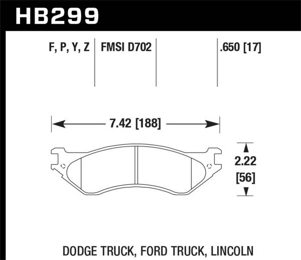 Hawk Performance - Hawk Performance HPS 5.0 Disc Brake Pad HB299B.650