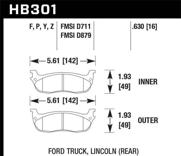 Hawk Performance - Hawk Performance HPS 5.0 Disc Brake Pad HB301B.630