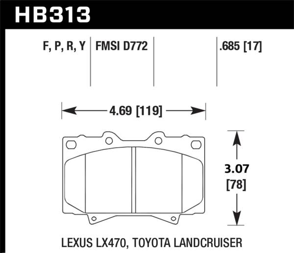 Hawk Performance - Hawk Performance HPS 5.0 Disc Brake Pad HB313B.685