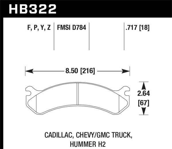 Hawk Performance - Hawk Performance HPS 5.0 Disc Brake Pad HB322B.717