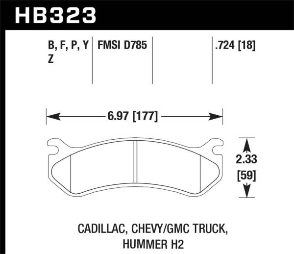 Hawk Performance - Hawk Performance HPS 5.0 Disc Brake Pad HB323B.724