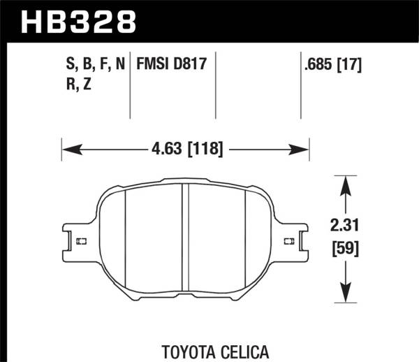 Hawk Performance - Hawk Performance HPS 5.0 Disc Brake Pad HB328B.685