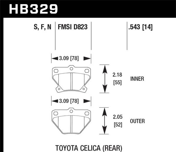 Hawk Performance - Hawk Performance HP Plus Disc Brake Pad HB329N.543