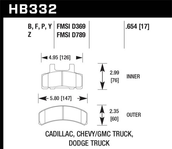 Hawk Performance - Hawk Performance HPS 5.0 Disc Brake Pad HB332B.654