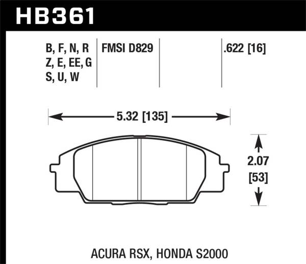 Hawk Performance - Hawk Performance HPS 5.0 Disc Brake Pad HB361B.622