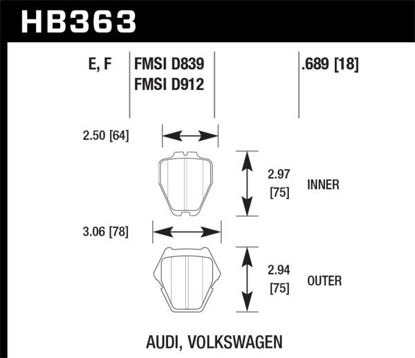 Hawk Performance - Hawk Performance Blue 9012 Disc Brake Pad - HB363E.689